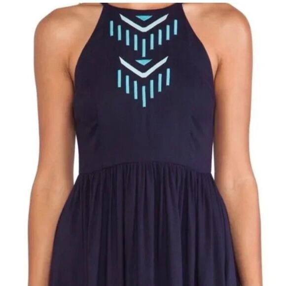 Anthropologie bobi Black Small NWT Navy embroidered boho maxi dress hippie $250 - Picture 7 of 7